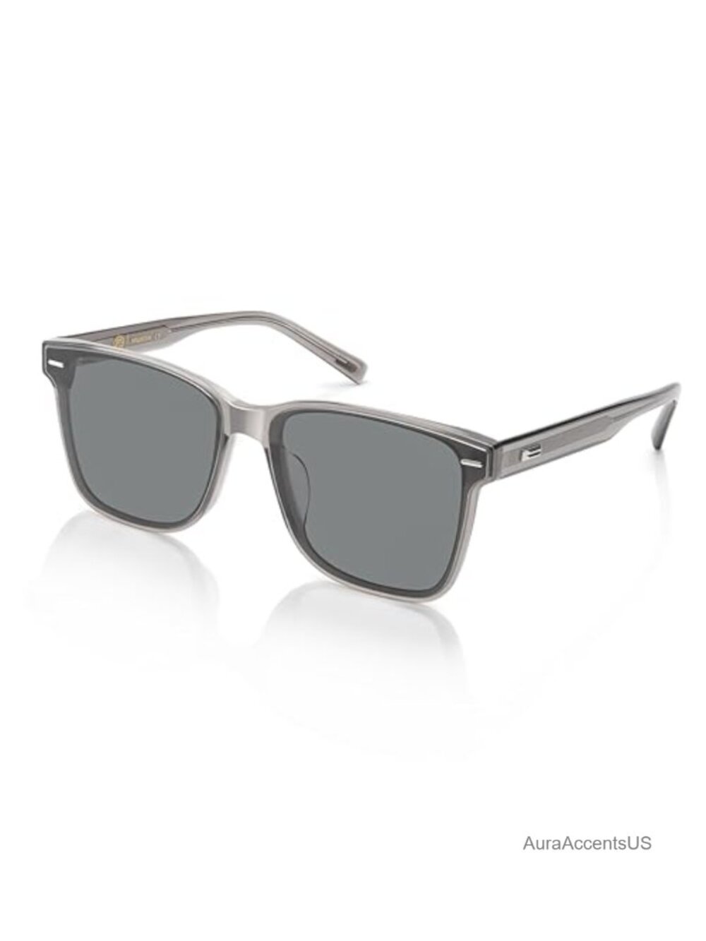 Polarized Square Sunglasses UV400 Integrated Nose Pads Acetate Rivet Detail